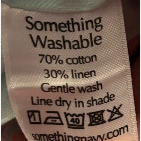 Something Navy Cotton / Linen Floral Tie Waist Shorts Size M / NWT - Picture 6 of 8